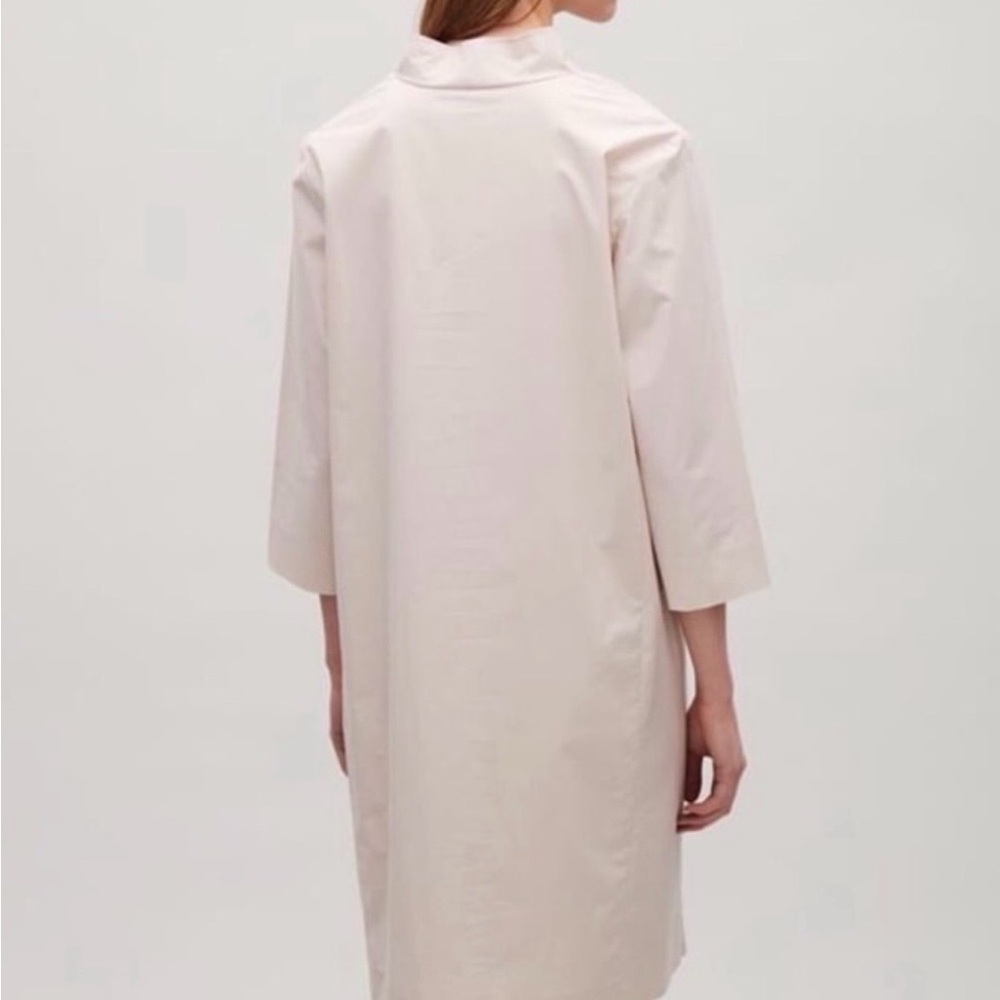 COS Cream Ruffle V-Neck Dress - Picture 4 of 7